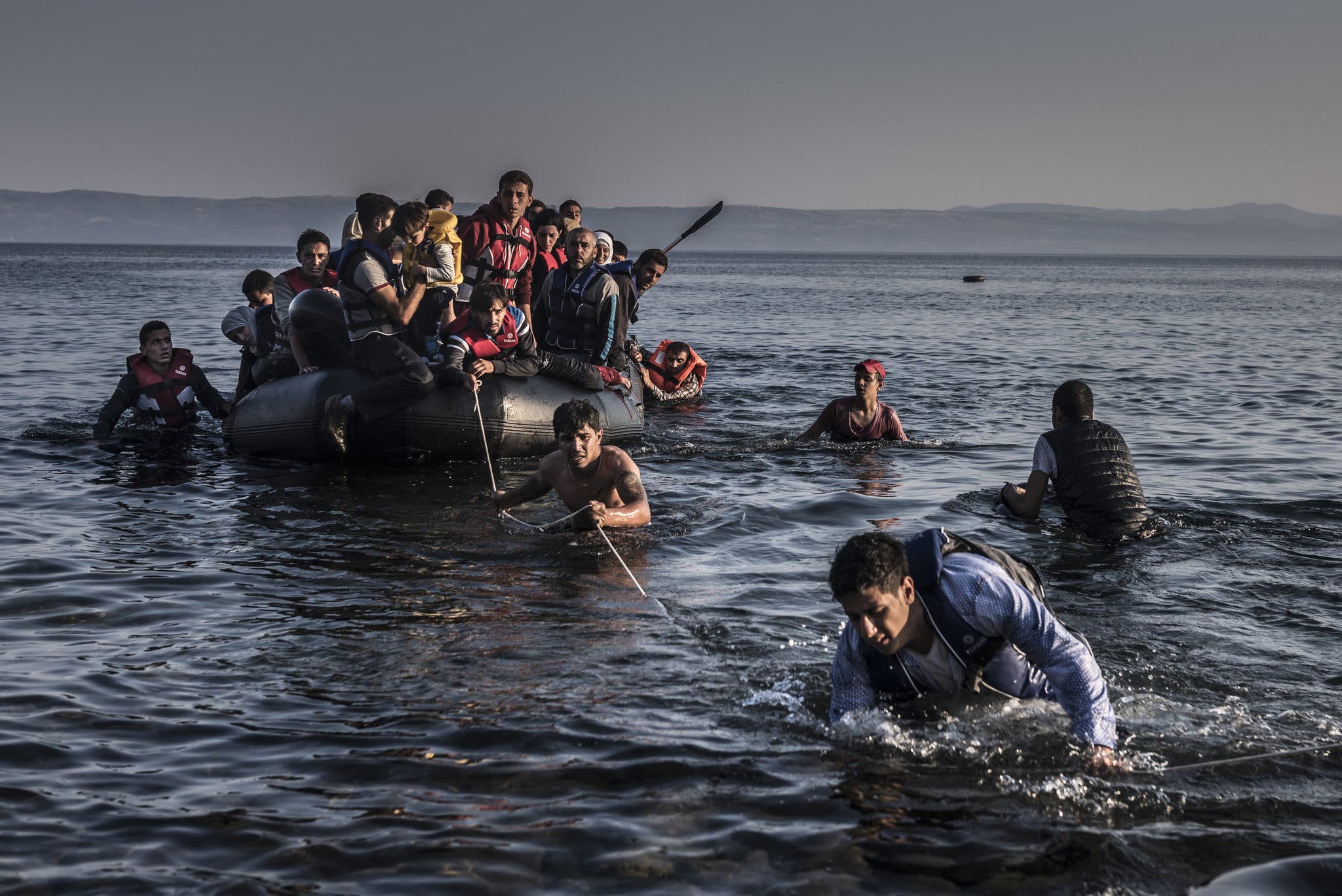 Boat arriving in Lesvos